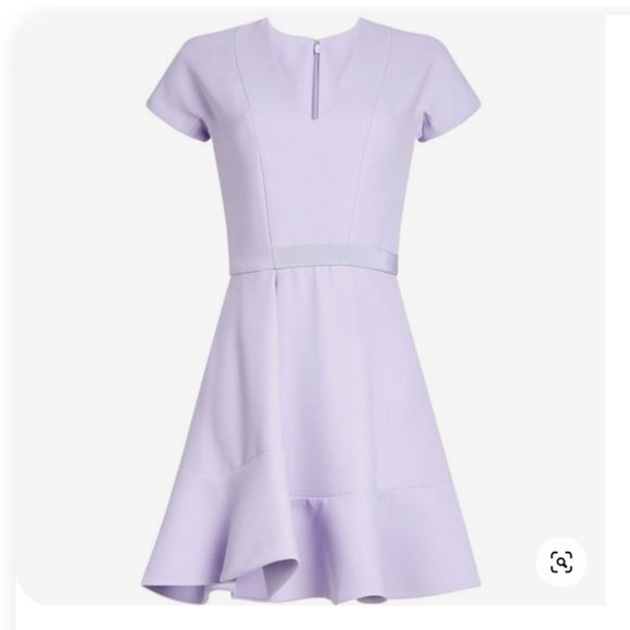 Carven Flutter Hem Dress in Black Crepe Size FR38 (US4) - Picture 4 of 12